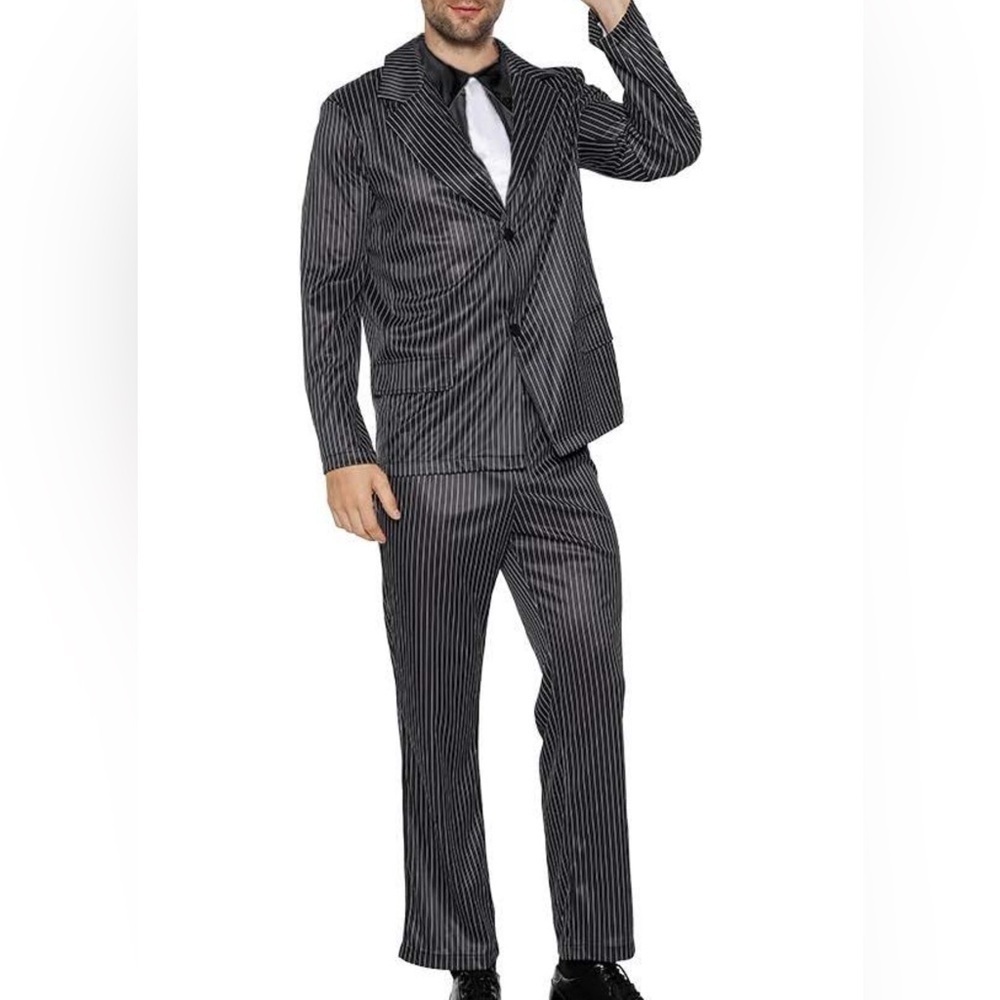 Zoot Suit Black and White Pinstripe Cosplay Medium